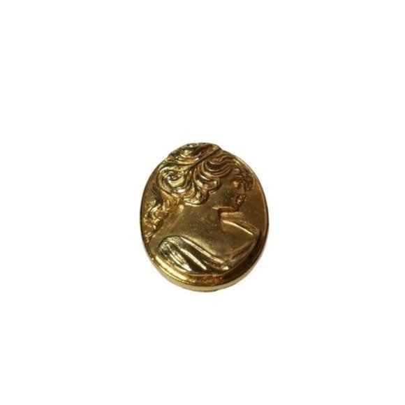 Vintage Gold‎ Tone Cameo Pin Brooch - Picture 5 of 10